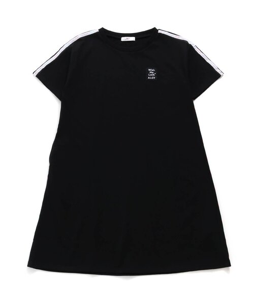 algy（アルジー）の「【接触冷感】カラフルロゴラインワンピ（ワンピース・キッズ・オフホワイト/ブラック/グリーン・XX-SMALL/X-SMALL/MEDIUM/SMALL）」の2枚目の写真