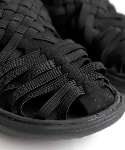 antiqua（アンティカ）の「メッシュ編みスポーツゴムサンダル（サンダル・レディース・ブラック・26/24/27/25/23.5/28）」の6枚目の写真