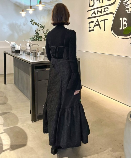 【エムプルミエブラック】バックリボン ティアード ワンピース バックリボンティアードワンピース black | amin pur