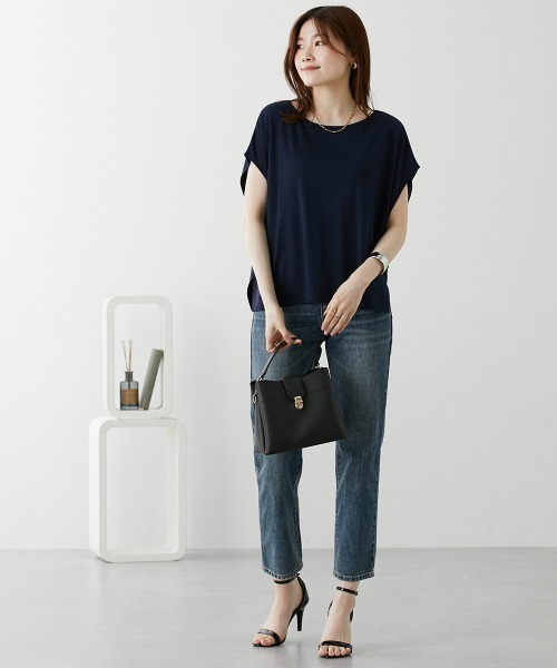 nissen(ニッセン)の「二の腕カバードルマントップス【接触冷感・UVカット】(Tシャツ/カットソー・レディース・オフホワイト/オレンジ/ブラウン/ネイビー・L/M/S/LL)」の10枚目の写真