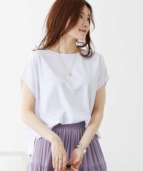 nissen(ニッセン)の「二の腕カバードルマントップス【接触冷感・UVカット】(Tシャツ/カットソー・レディース・オフホワイト/オレンジ/ブラウン/ネイビー・L/M/S/LL)」の19枚目の写真