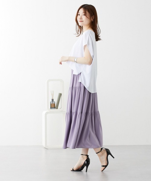 nissen(ニッセン)の「二の腕カバードルマントップス【接触冷感・UVカット】(Tシャツ/カットソー・レディース・オフホワイト/オレンジ/ブラウン/ネイビー・L/M/S/LL)」の9枚目の写真