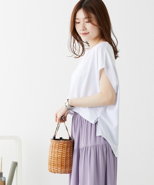 nissen(ニッセン)の「二の腕カバードルマントップス【接触冷感・UVカット】(Tシャツ/カットソー・レディース・オフホワイト/オレンジ/ブラウン/ネイビー・L/M/S/LL)」の11枚目の写真