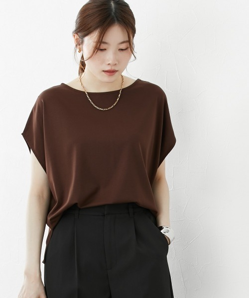 nissen(ニッセン)の「二の腕カバードルマントップス【接触冷感・UVカット】(Tシャツ/カットソー・レディース・オフホワイト/オレンジ/ブラウン/ネイビー・L/M/S/LL)」の7枚目の写真