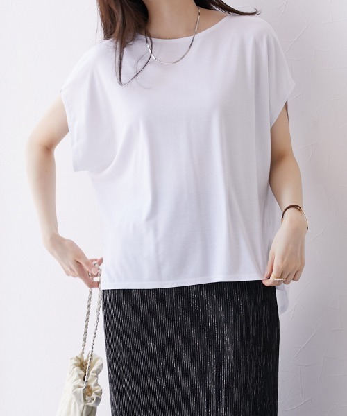 nissen(ニッセン)の「二の腕カバードルマントップス【接触冷感・UVカット】(Tシャツ/カットソー・レディース・オフホワイト/オレンジ/ブラウン/ネイビー・L/M/S/LL)」の22枚目の写真
