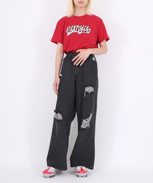 PUNYUS（プニュズ）の「baseball　ロゴＴシャツ（Tシャツ/カットソー・レディース・グリーン/ライトパープル/レッド/ホワイト・3/2/1/4）」の10枚目の写真