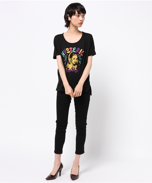 HYSTERIC GLAMOUR（ヒステリックグラマー）の「NIGHT HOUR VEGAS pt プルオ-バ-（Tシャツ/カットソー・レディース・ホワイト/イエロー/ブラック・FREE）」の7枚目の写真