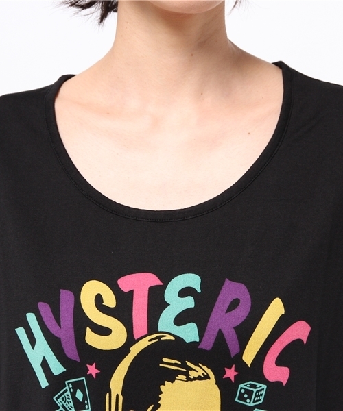 HYSTERIC GLAMOUR（ヒステリックグラマー）の「NIGHT HOUR VEGAS pt プルオ-バ-（Tシャツ/カットソー・レディース・ホワイト/イエロー/ブラック・FREE）」の8枚目の写真