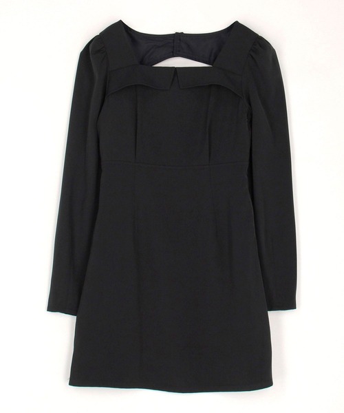 179/WG（イチナナキュウダブルジー）の「スクエアラペル ミニワンピース（ワンピース・レディース・ベージュ/チャコールグレー/ブラウン・MEDIUM）」の5枚目の写真