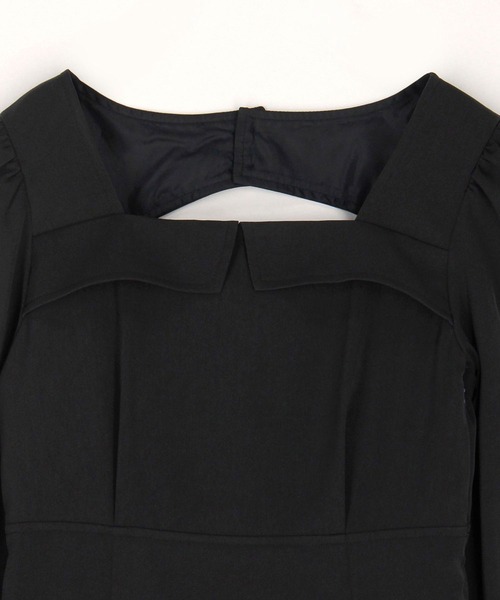 179/WG（イチナナキュウダブルジー）の「スクエアラペル ミニワンピース（ワンピース・レディース・ベージュ/チャコールグレー/ブラウン・MEDIUM）」の7枚目の写真