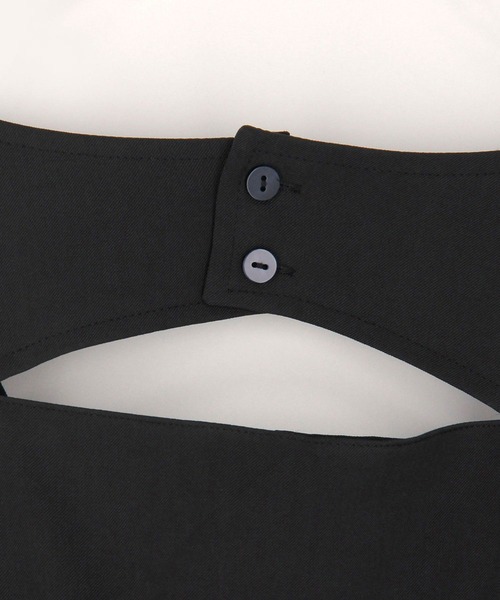 179/WG（イチナナキュウダブルジー）の「スクエアラペル ミニワンピース（ワンピース・レディース・ベージュ/チャコールグレー/ブラウン・MEDIUM）」の8枚目の写真