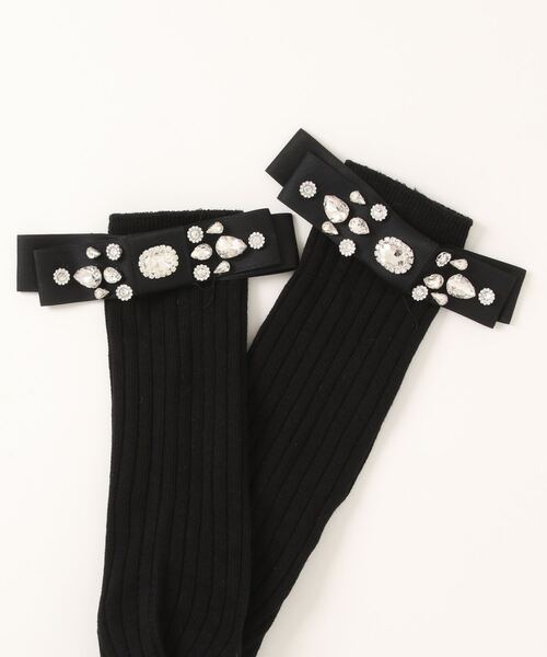 Narcissus（ナルシス）の「【Narcissus】ビジューリボンソックス（ソックス/靴下・レディース・ブラック/ホワイト・FREE）」の7枚目の写真