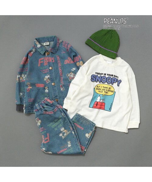 PEANUTS（ピーナッツ）の「PEANUTS 総柄パンツ（その他パンツ・キッズ・キナリ/インディゴブルー・90/110/100/80/120）」の5枚目の写真