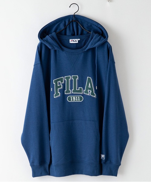 FILA(フィラ)の「【FILA/フィラ】カレッジワッペン ビッグシルエット ドロップショルダー フーディー パーカー(パーカー・メンズ・カーキ/ブルー・MEDIUM/LARGE/X-LARGE)」の18枚目の写真