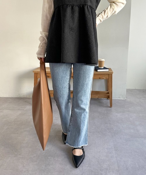 DISCOAT（ディスコート）の「[A4・軽量]トライアングルトートバッグ（ショルダーバッグ・レディース・アイボリー/キャメル/ブラック・FREE）」の14枚目の写真