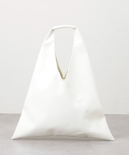 DISCOAT（ディスコート）の「[A4・軽量]トライアングルトートバッグ（ショルダーバッグ・レディース・アイボリー/キャメル/ブラック・FREE）」の12枚目の写真