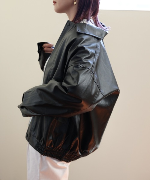 ULEULA（ウルア）の「フェイクレザーブルゾン（ブルゾン・レディース・ブラック/ブラウン・FREE）」の8枚目の写真