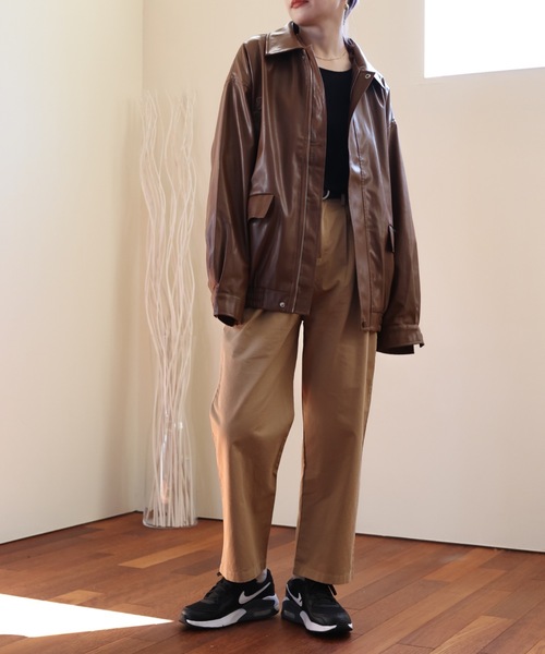 ULEULA（ウルア）の「フェイクレザーブルゾン（ブルゾン・レディース・ブラック/ブラウン・FREE）」の16枚目の写真