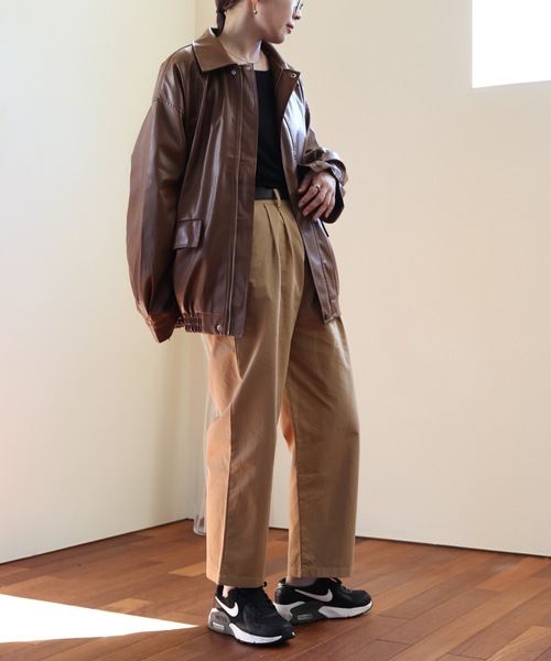 ULEULA（ウルア）の「フェイクレザーブルゾン（ブルゾン・レディース・ブラック/ブラウン・FREE）」の19枚目の写真