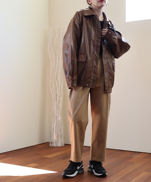 ULEULA（ウルア）の「フェイクレザーブルゾン（ブルゾン・レディース・ブラック/ブラウン・FREE）」の18枚目の写真