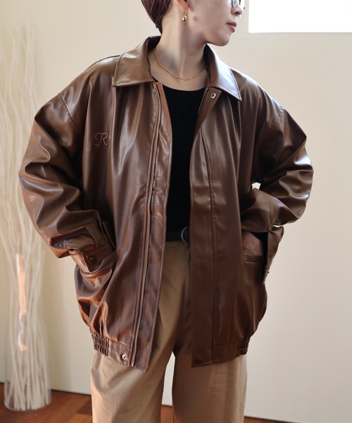 ULEULA（ウルア）の「フェイクレザーブルゾン（ブルゾン・レディース・ブラック/ブラウン・FREE）」の12枚目の写真