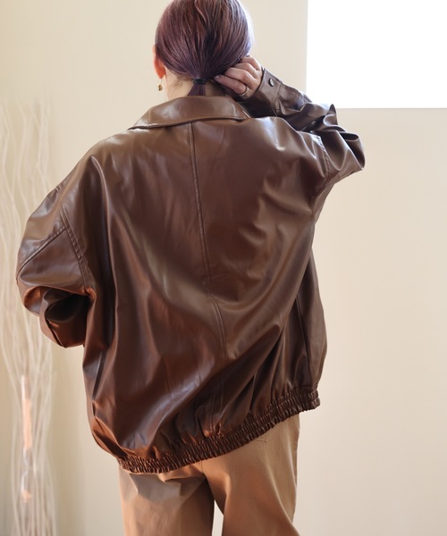 ULEULA（ウルア）の「フェイクレザーブルゾン（ブルゾン・レディース・ブラック/ブラウン・FREE）」の15枚目の写真