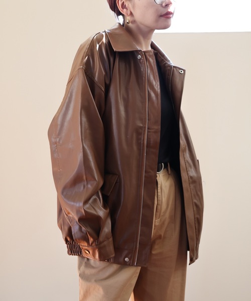 ULEULA（ウルア）の「フェイクレザーブルゾン（ブルゾン・レディース・ブラック/ブラウン・FREE）」の14枚目の写真