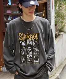 【KISS/The Rolling Stones/Aerosmith/The Who】別注ヴィンテージライク ロックプリントピグメント加工 長袖Tシャツ