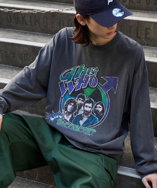 MONO-MART（モノマート）の「【KISS/The Rolling Stones/Aerosmith/The Who】別注ヴィンテージライク ロックプリントピグメント加工 長袖Tシャツ（Tシャツ/カットソー・レディース・ブラック系3/ダークネイビー/ホワイト系2/ダークブラウン/オートミール/ブラック系1/ホワイト系1/ブラック系2/ブラック系4/ホワイト系4/ネイビー系4/ブラック系6/ブラック系5/ブラック系その他2/ブラック系その他4/ホワイト系その他/ブラック系その他3/ブラック系その他・L/M）」の7枚目の写真