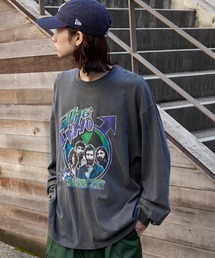 retock's（レトックス）の「【KISS/The Rolling Stones/Aerosmith/The Who】別注ヴィンテージライク ロックプリントピグメント加工 長袖Tシャツ（Tシャツ/カットソー）」