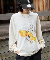 retock's（レトックス）の「【KISS/The Rolling Stones/Aerosmith/The Who】別注ヴィンテージライク ロックプリントピグメント加工 長袖Tシャツ（Tシャツ/カットソー）」