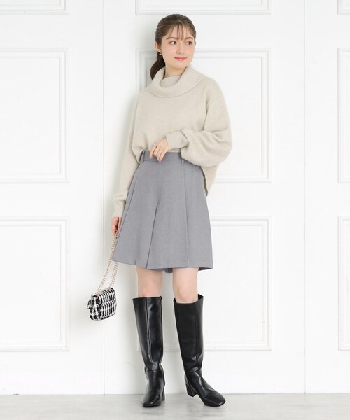 couture brooch（クチュールブローチ）の「◆【マシンウォッシャブル】ウーリッシュフレアキュロット（その他パンツ・レディース・グレー/ブラウン系その他・36/40/38）」の4枚目の写真