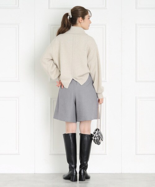 couture brooch（クチュールブローチ）の「◆【マシンウォッシャブル】ウーリッシュフレアキュロット（その他パンツ・レディース・グレー/ブラウン系その他・36/40/38）」の6枚目の写真