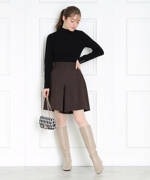 couture brooch（クチュールブローチ）の「◆【マシンウォッシャブル】ウーリッシュフレアキュロット（その他パンツ・レディース・グレー/ブラウン系その他・36/40/38）」の15枚目の写真