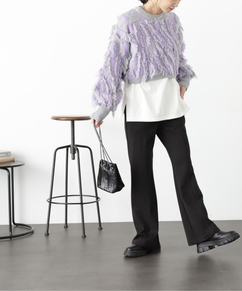 FREE'S MART（フリーズマート）の「◆ウォームジャージフレアパンツ（その他パンツ・レディース・ベージュ/ブラック/モカ・MEDIUM/SMALL/X-SMALL）」の7枚目の写真