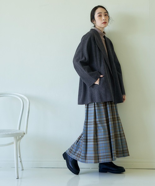 studio CLIP（スタディオクリップ）の「ニードルパンチトッパーコート（テーラードジャケット・レディース・ライトグレー/ネイビー/チャコール・FREE）」の13枚目の写真