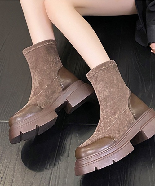 セール】《Lilamusant(リラミュゾン)》フェイクスエード スクエアトゥ