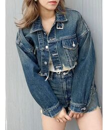 EVRIS | フリンジデザインデニムジャケット【セットアップ着用可能】(デニムジャケット)