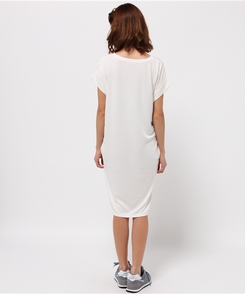 mystic（ミスティック）の「レーヨンシンプルワンピース（ワンピース・レディース・キャメル/オフホワイト/カーキ/ブラック・ﾌﾘ-）」の12枚目の写真