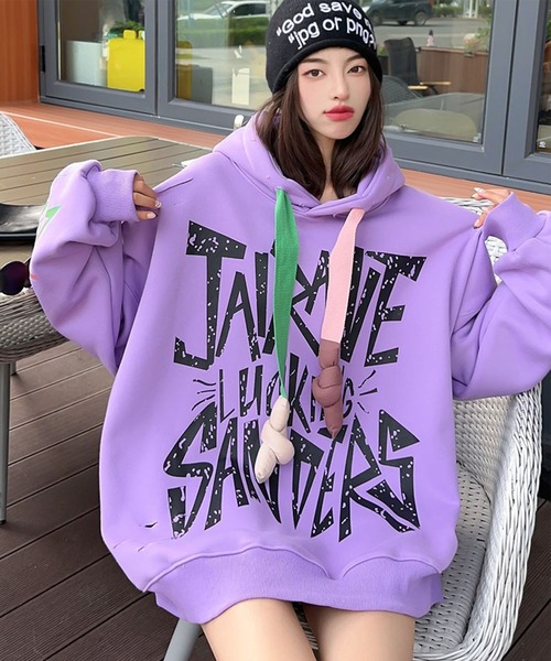 n*読様 希少⭐︎JULIUS シームド　パーカー　フィンガーホール 480CU GLAMOROUS JANE（グラマラスジェーン）の「裏起毛クレイジープリント