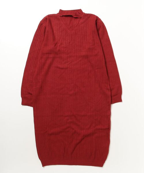 Miniministore(ミニミニストア)の「リブニットワンピース ロング丈 vネック(ワンピース・レディース・ワインレッド/ブラック/アイボリー・フリー)」の19枚目の写真