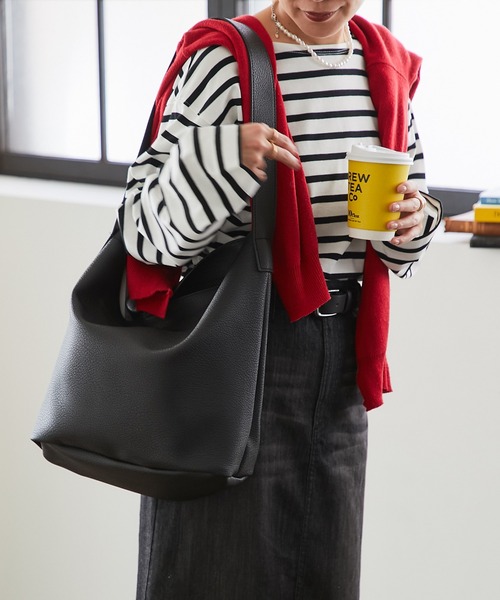 un dix cors（アンディコール）の「フェイクレザーショルダーバッグ（ショルダーバッグ・レディース・ブラック/アイボリー・FREE）」の19枚目の写真