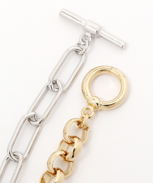 saloon（サルーン）の「SALOON(サルーン)/ミックスチェーンブレスレット（ブレスレット・レディース・その他5・FREE）」の2枚目の写真