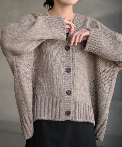 Marient（マリエント）の「畦編みミックスニットCD（ニット/セーター・レディース・ネイビー/ベージュ・FREE）」の3枚目の写真