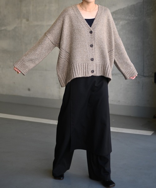 Marient（マリエント）の「畦編みミックスニットCD（ニット/セーター・レディース・ネイビー/ベージュ・FREE）」の7枚目の写真