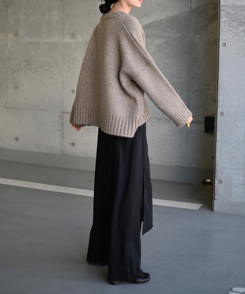 Marient（マリエント）の「畦編みミックスニットCD（ニット/セーター・レディース・ネイビー/ベージュ・FREE）」の9枚目の写真