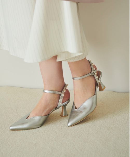 31 Sons de mode（トランテアン　ソン　ドゥ　モード）の「パールミュール（パンプス・レディース・シルバー/ピンク/ブラック・M/S/L）」の5枚目の写真