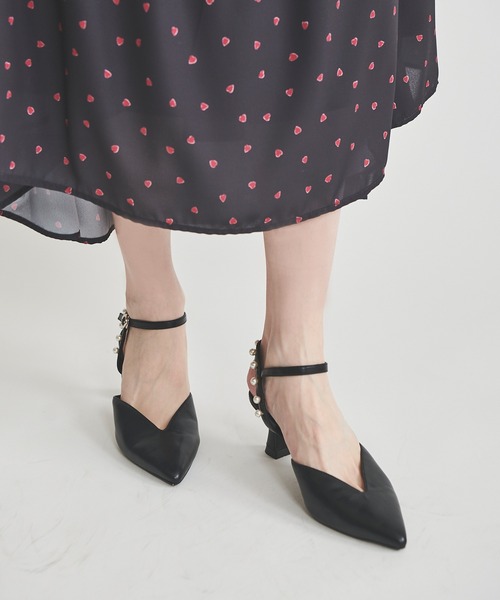 31 Sons de mode（トランテアン　ソン　ドゥ　モード）の「パールミュール（パンプス・レディース・シルバー/ピンク/ブラック・M/S/L）」の4枚目の写真