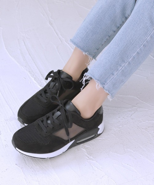 grandfleur（グランドフルール）の「軽量厚底 メッシュ エアーソール スニーカー（スニーカー・レディース・ベージュ/ブラック/グレー・23.0cm/23.5cm/24.0cm/24.5cm/22.5cm/25.0cm）」の5枚目の写真