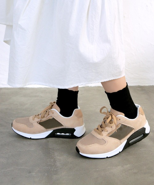 grandfleur（グランドフルール）の「軽量厚底 メッシュ エアーソール スニーカー（スニーカー・レディース・ベージュ/ブラック/グレー・23.0cm/23.5cm/24.0cm/24.5cm/22.5cm/25.0cm）」の18枚目の写真